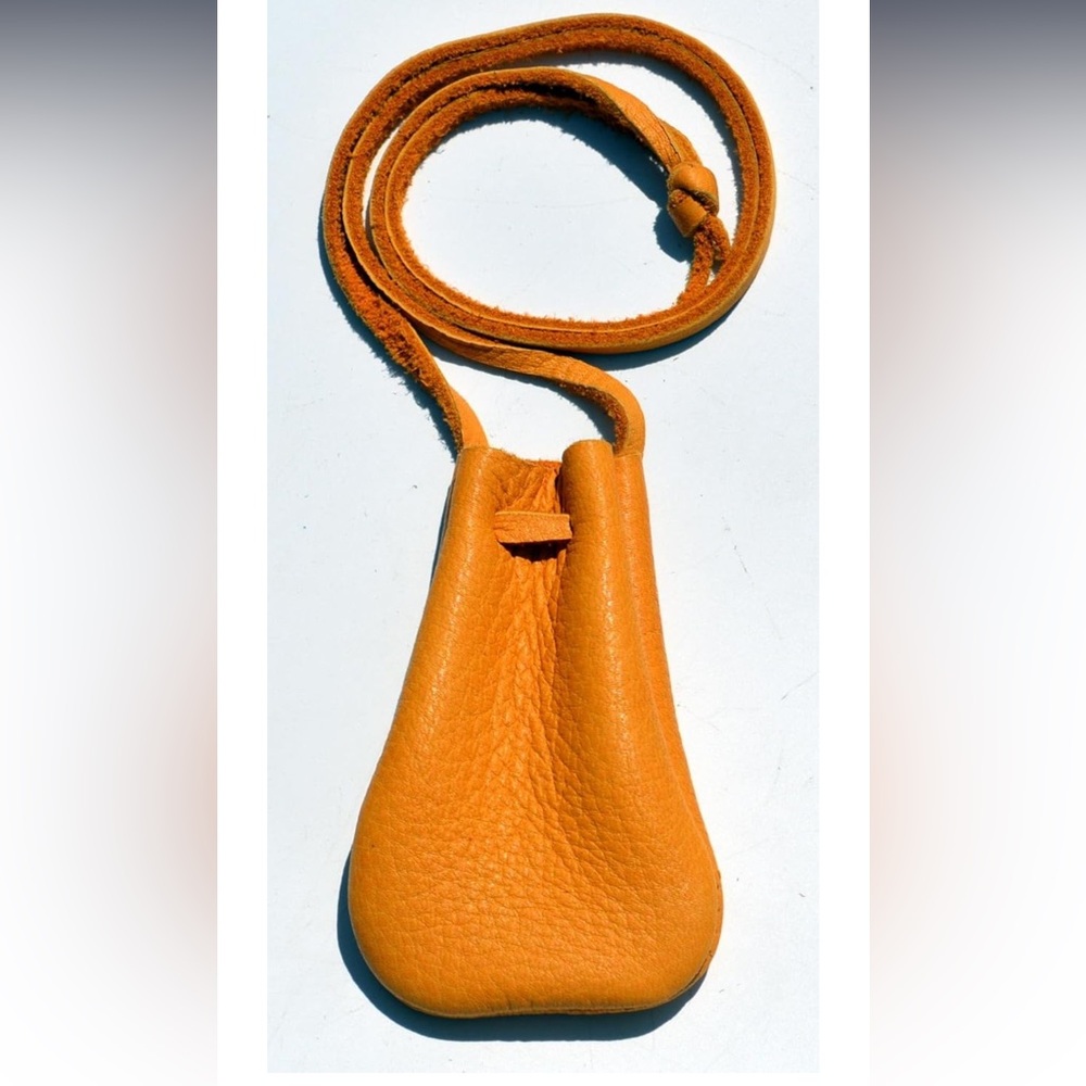 VNTG Leather Tan Crossbody medicine pouch